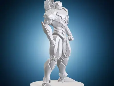 Sci Fi Armored Soldier Statue 3D print model