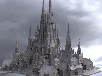 Dark Fantasy Gothic city 1 3D 3D model