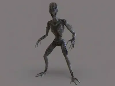 Grey Alien Low-poly 3D model purchase