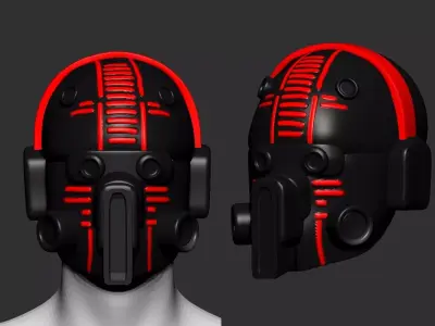 helmet high poly sculpt 3d printable  3D model 120