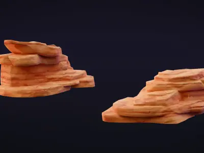Stylized Rock Desert collection 15 Low-poly 3D model Low-poly 3D model