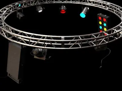 Circle Truss with Stage Lights High Detail 3D model