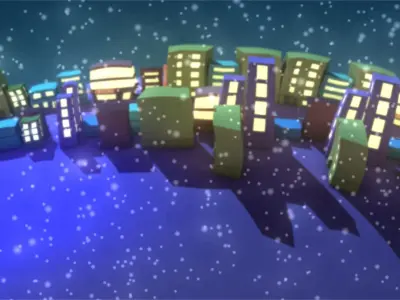 Cartoon city street building 3D model