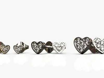 Hearts earrings 3D print model purchase