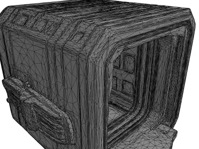 Futuristic Metallic Container Low-poly 3D model