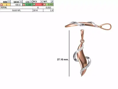 Light Weight Pendant STL OBJ FBX JCD Details 3D print model