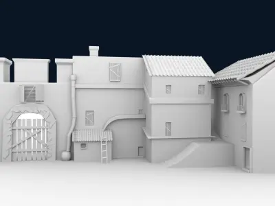 old housese Low-poly 3D model