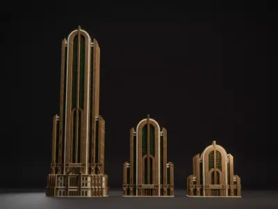 FANTASY ART DECO ARCHITECTURE CLASSIC 06 Low-poly 3D model
