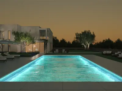 Exterior House Scene 6 - Pool Hotel 3D model