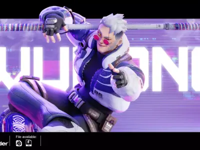 SUN WUKONG THE MONKEY KING - Cyberpunk Version Low-poly 3D model