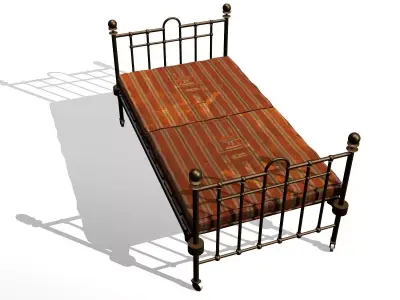 Cama 1930 - Bed 1930 Low-poly 3D model