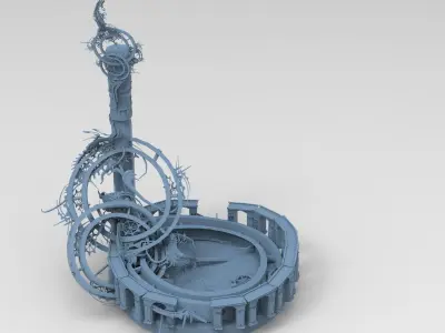 Final fantasy Inspired clock garden 2 3D model