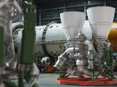  Dual Nozzle Liquid Rocket Engine 