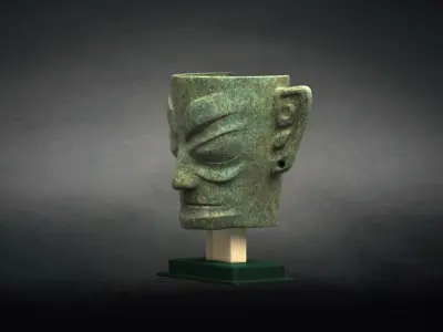Sanxingdui ancient sacrificial mask civilization bronze  3D model