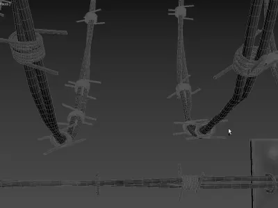 Barbed wire set 3D model