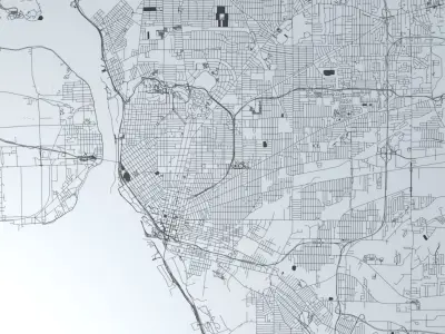 Buffalo Road Network and Streets 3D model