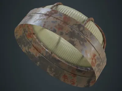 Bulkhead Light 2D Low-poly 3D model