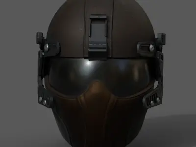 Helmet scifi military combat cyborg armor develop fantasy  Low-poly 3D model