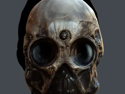 Gas mask helmet scifi character game space Low-poly Low-poly 3D model