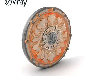 Embossed Cast Iron Manhole Cover model pack Low-poly 3D model