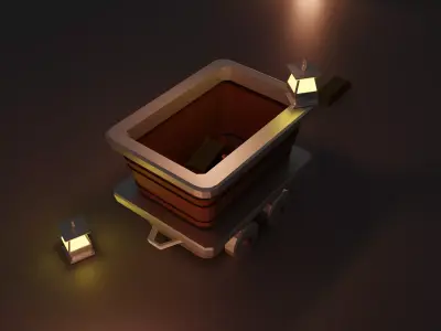 Miners cart Free 3D model