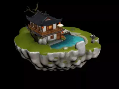 Sky courtyard pavilion 3D model