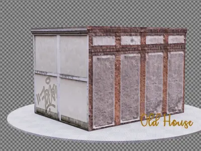 Low poly Pbr Old House Low-poly 3D model