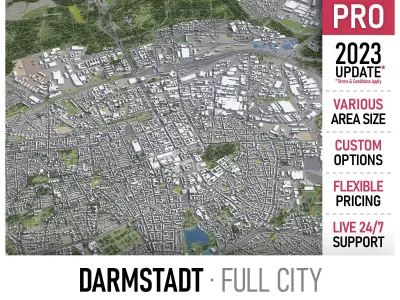 Darmstadt  Low-poly 3D model