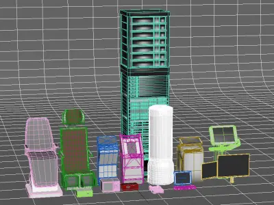 tech sci-fi props Low-poly 3D model