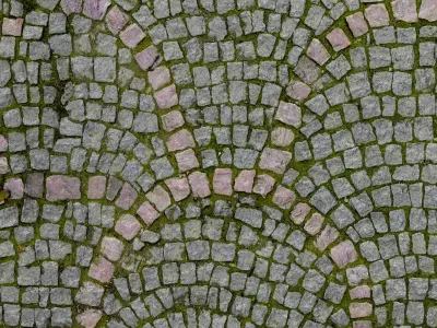 PBR Old Grey Stone Pavement Texture 08 -4K Scanned  and Seamless Texture