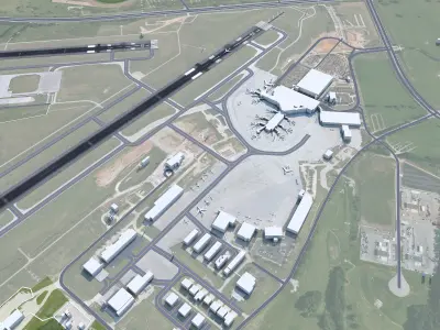 Blue Grass Airport Lexington 10km Low-poly 3D model