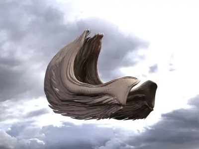 Egypt River Sphinx statue Wings 3D model
