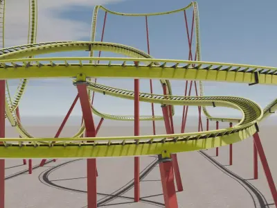Rollercoaster 3D model Low-poly 3D model