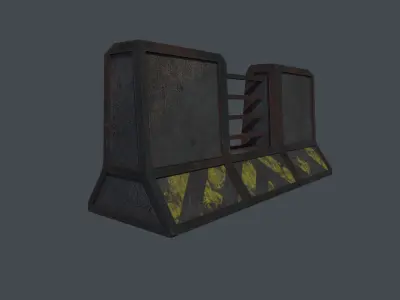 Concrete Barrier RoadBlock Barricade 3D model