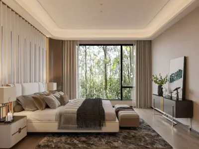 three bedrooms 3D model