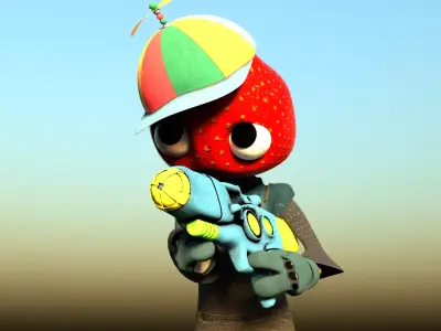Strawberry Kid Low-poly 3D model