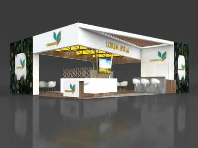 Exhibition Booth Stand Stall 8x10m Height 350 cm 4 Side Open 3D model