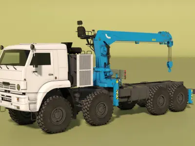  Truck with Telescopic Crane Manipulator Rigged for Cinema 4D 
