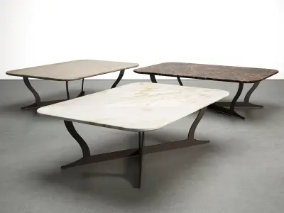 Richard Coffee Table Marble 90 and 120x80 3D model