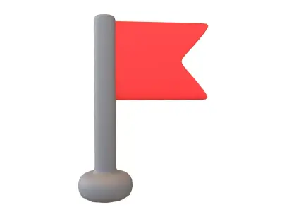 Location Flag v1 001 Low-poly 3D model