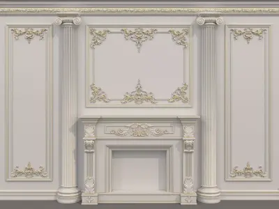 Wall Molding in Classic French style 52 3D model