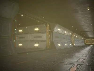 Sci Fi  Corridor  Low-poly 3D model