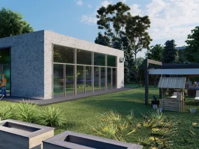Lumion brick house Free low-poly 3D model