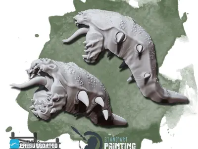 Larvae two plastic monsters 3D model