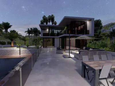 Casa Scene-villa-modern house 3D model 70