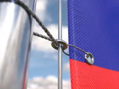 Flag Taiwan animated loop 3D model