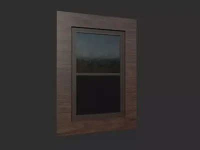 wooden window 3D model