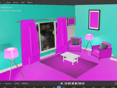 Interior Sofa lamp window 3D model