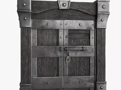 Old Wood Door v1 Low-poly 3D model