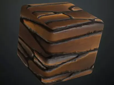 Stylized Hand-Painted Wood Planks PBR Seamless Texture